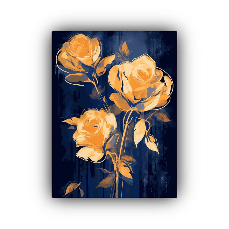Pintura Decorativa Minimalista De Rosas Con Marcas 80x120cm-0