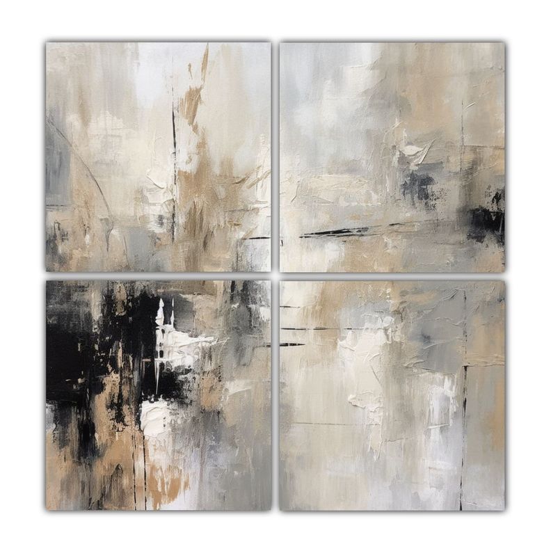 Cuatro Composiciones Modernas En Pintura 60x60 Cm