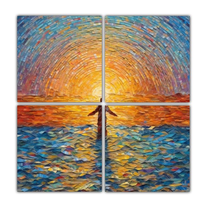 Pinturas Decorativas Jesus Luz En La Orilla 140x140 Cm-0