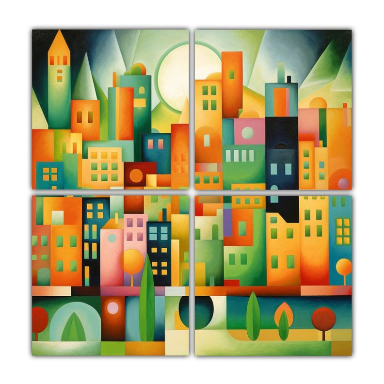 Cuatro Composición Contraste CITY Tarsila Do 100x100 Cm-0