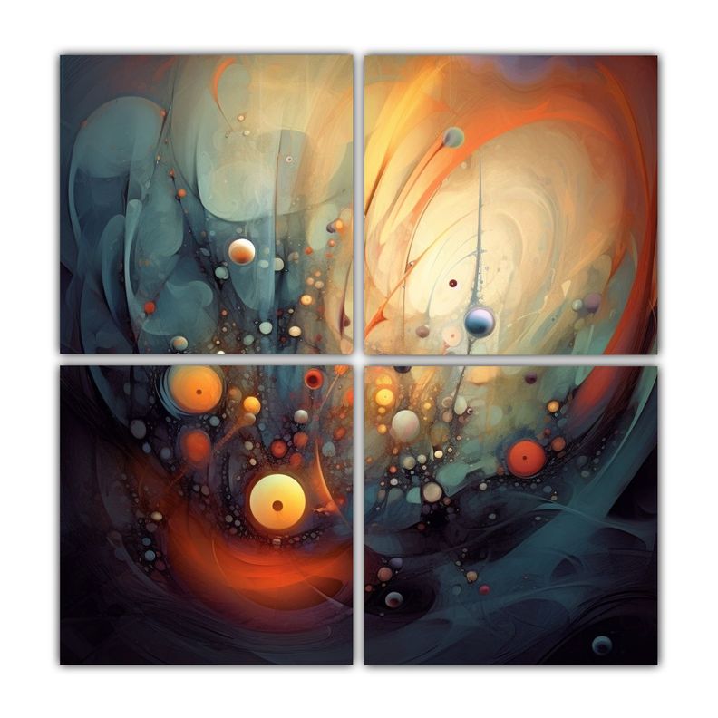 Cuadro Bastidor Surrealista Abstracto Con Figuras 100x100 Cm