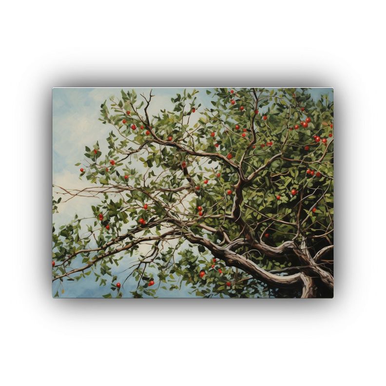 Pintura Abstracta árbol De Acebo: Majestuosos Tonos En Cuad 90x60cm-0