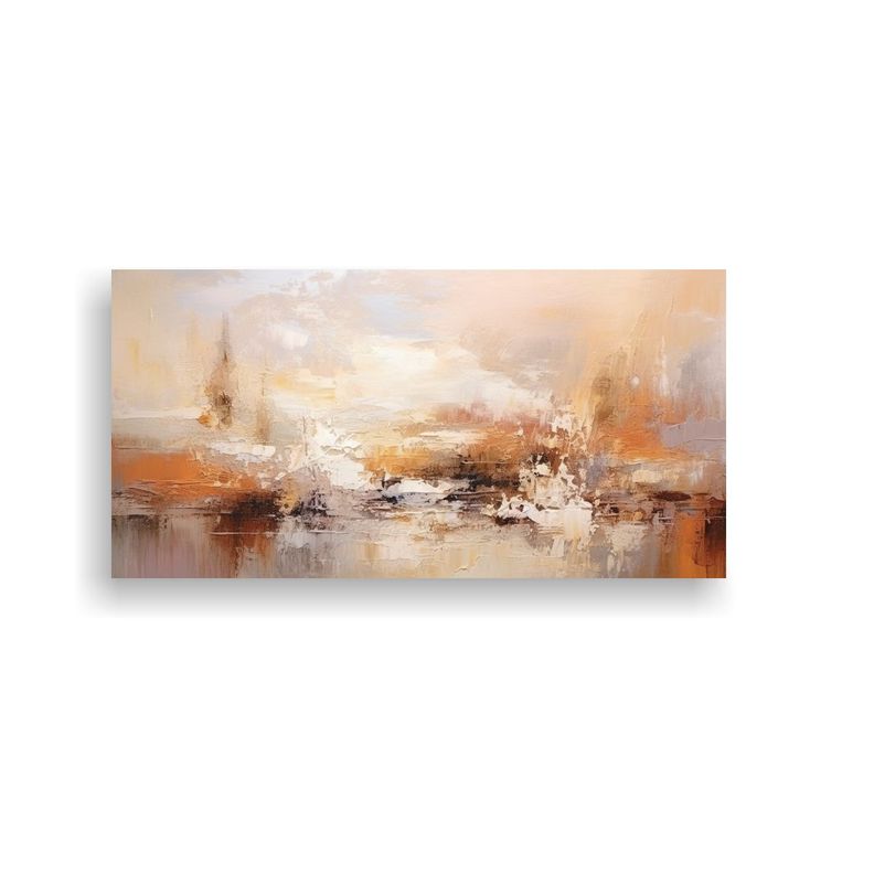 Cuadro Abstracto Artesanal En Estilo óleo 80x40cm-0