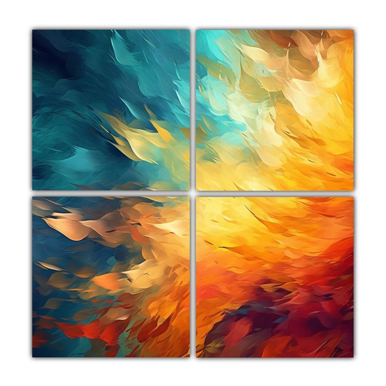 Cuatro Composiciones De Concepto Elegante Fondo 120x120 Cm