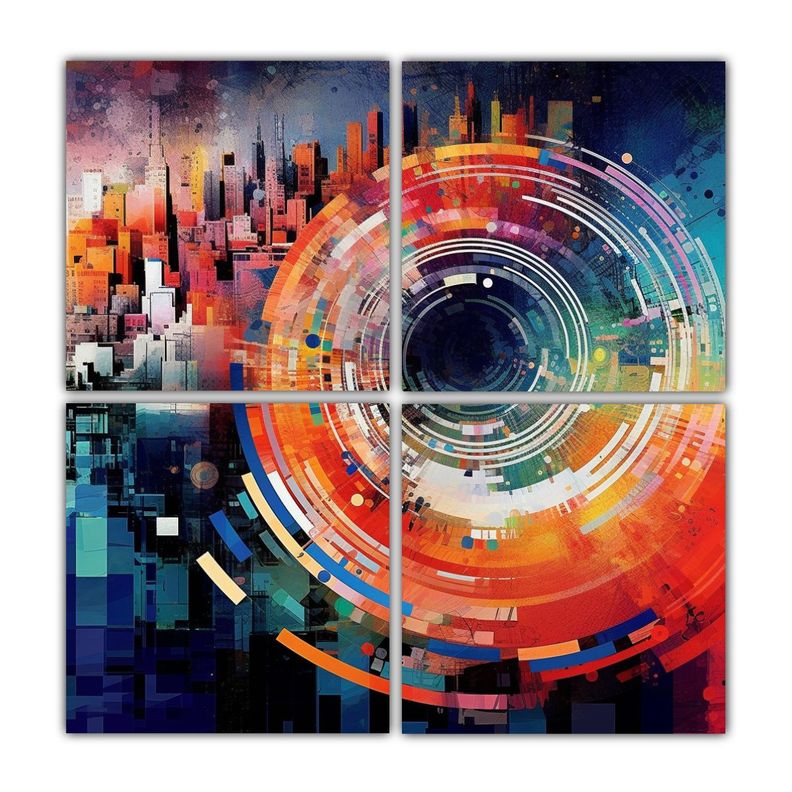 Cuatro Telas Sublimadas Texturizadas Que Generan 40x40 Cm