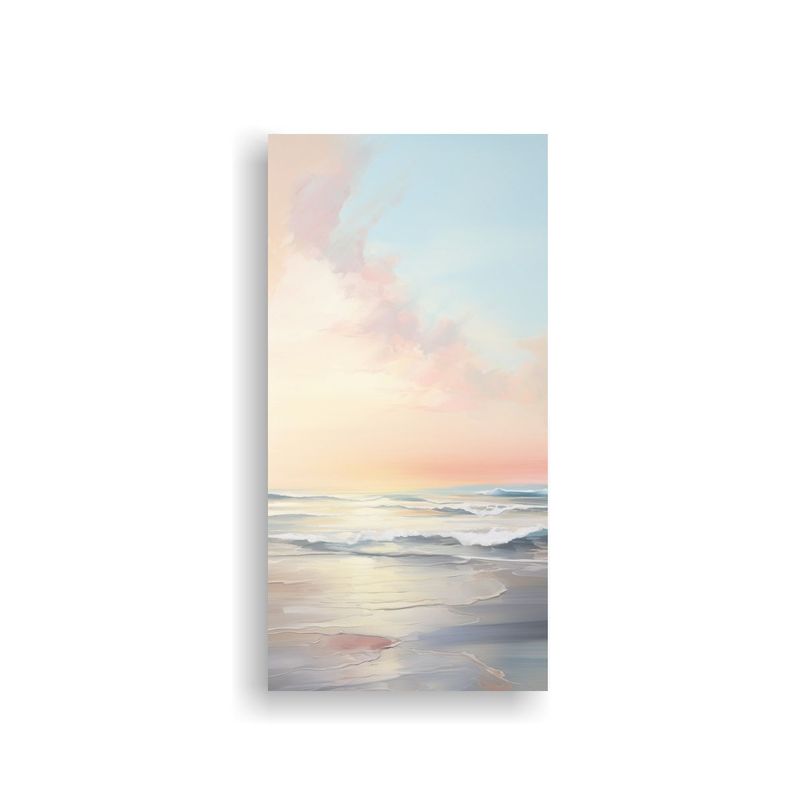 Cuadro Abstracto De Playa Tranquila Al Amanecer 60x120cm-0