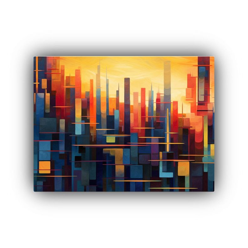 Arte De Pared Relieve Ciudad Escape Mar Abstracto  90x60cm-0