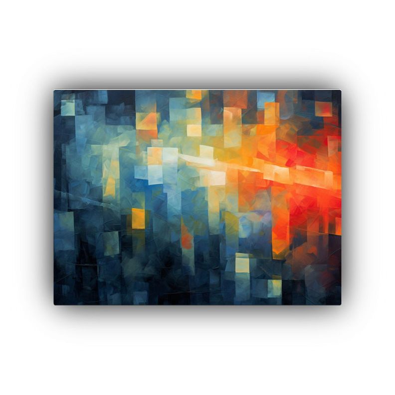 Pinturas Abstractas Al óleo Al Atardecer Con Toques Cálido 30x20cm-0