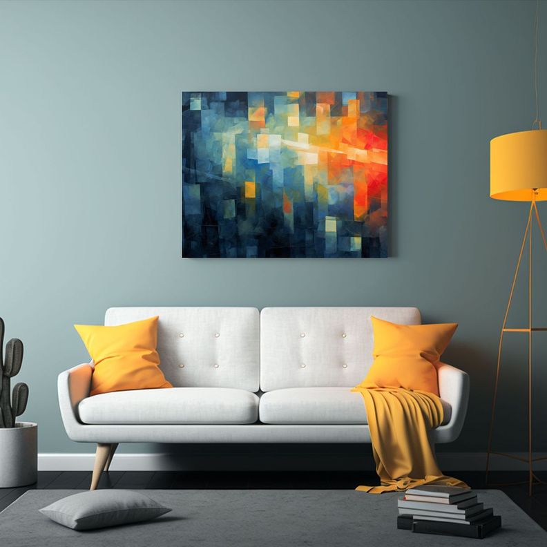 Pinturas Abstractas Al óleo Al Atardecer Con Toques Cálido 30x20cm-2
