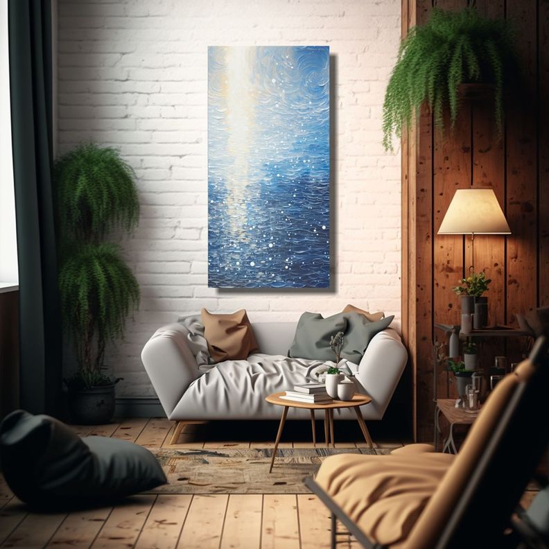 Cuadro Lienzo Decorativo Luminoso Puntillismo 60x120cm-2