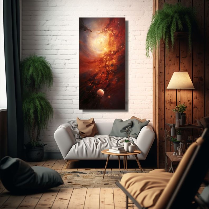 Cuadro Abstracto Lienzo Impreso Living Abstract 60x120cm-2