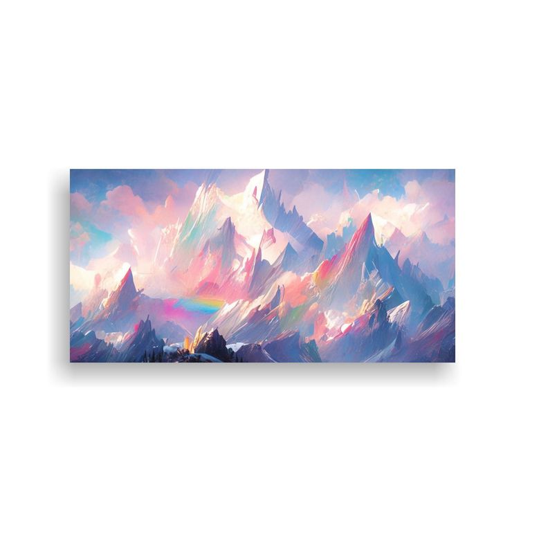 Cuadro Decorativo De Montañas Famosas Con Arcoír 40x20cm-0