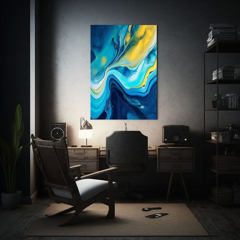 Pintura Acrílica Fluida Para Comedor Con Textura 30x40cm-2
