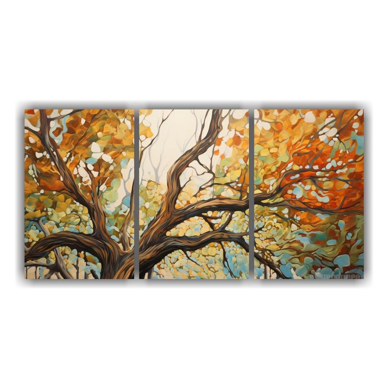 Pintura Abstracta De arbol De alamo En Estilo 150x75 Cm