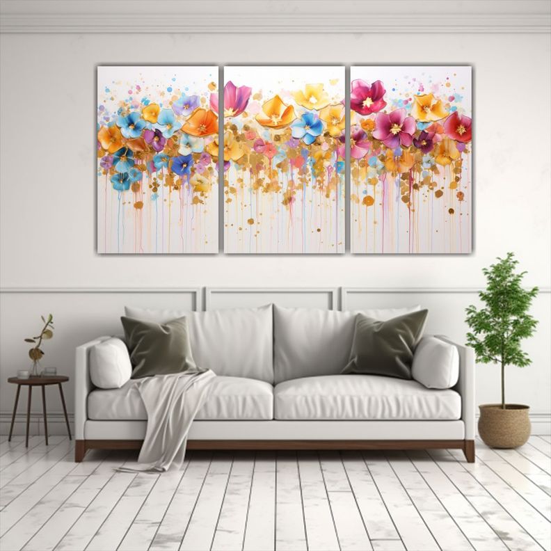 Pintura Acrílica En Bastidor Abstracta En Blanco 180x90 Cm-2