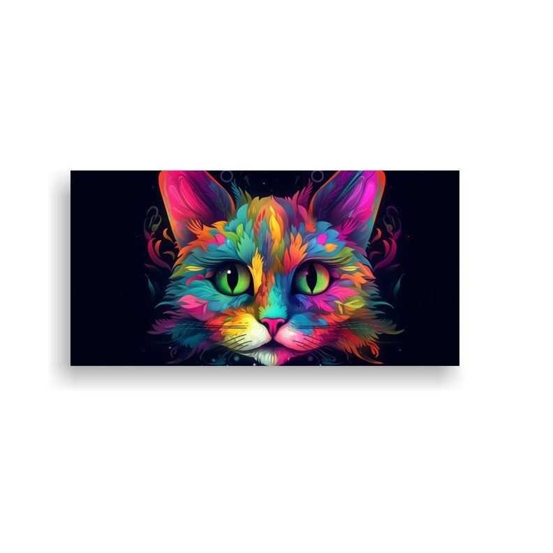 Cuadros Decorativos De Gatos Psicodélicos 40x20 Cm-0