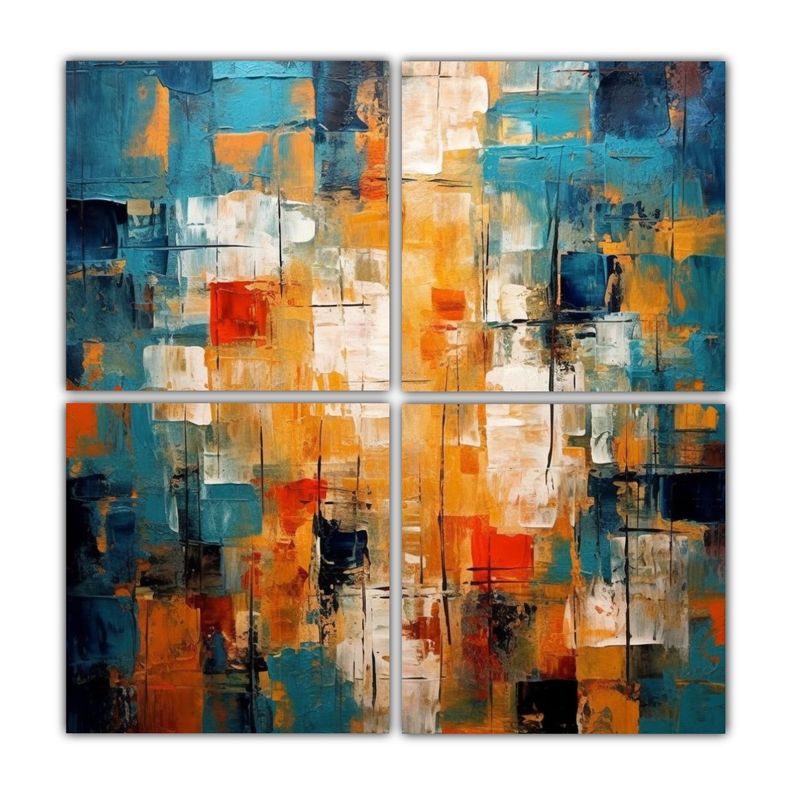 4 Lienzos Conceptuales Arte Callejero Pintura 80x80 Cm