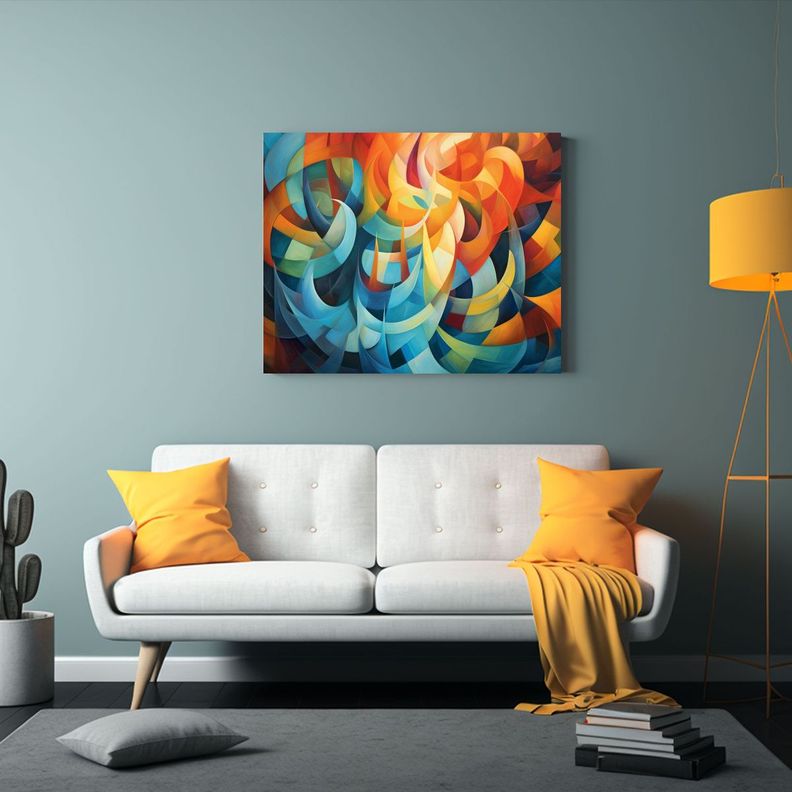 Cuadros Decorativos De Arte Abstracto En óleo: Inmersión E 75x50cm-2