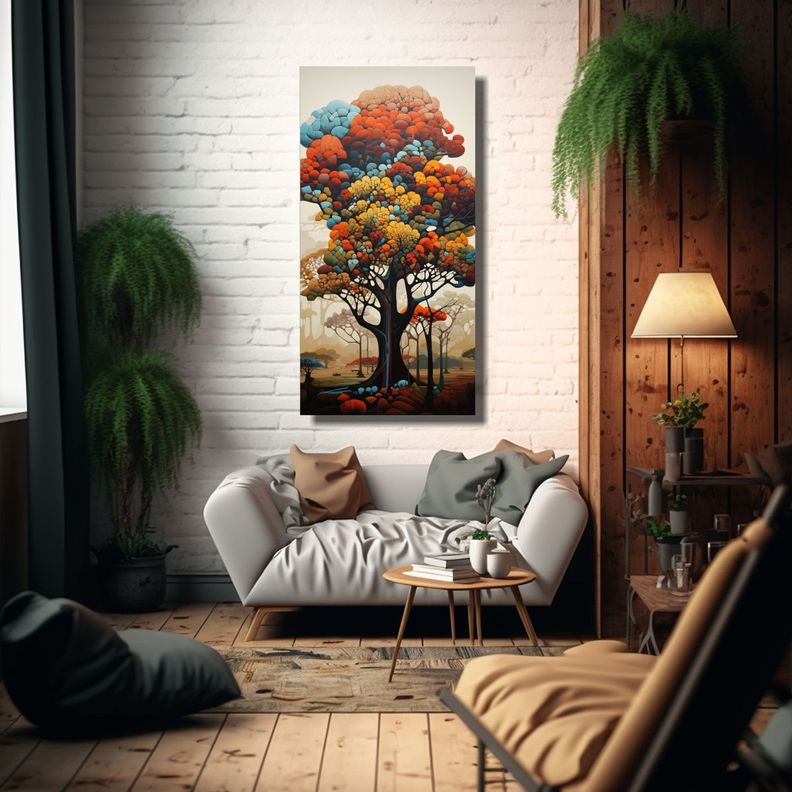 Cuadro Insp. Árboles Abstractos | Arte Decorativo 40x80cm-2