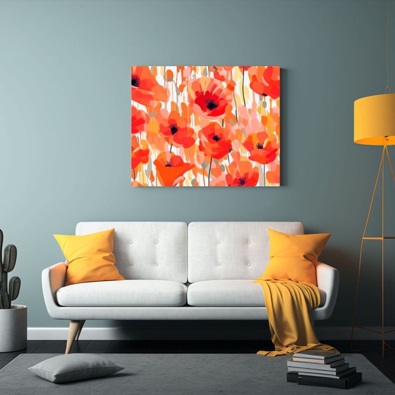 Cuadro Floral Moderno Estilo Fauvismo Para Decoración Del C 45x30cm-2