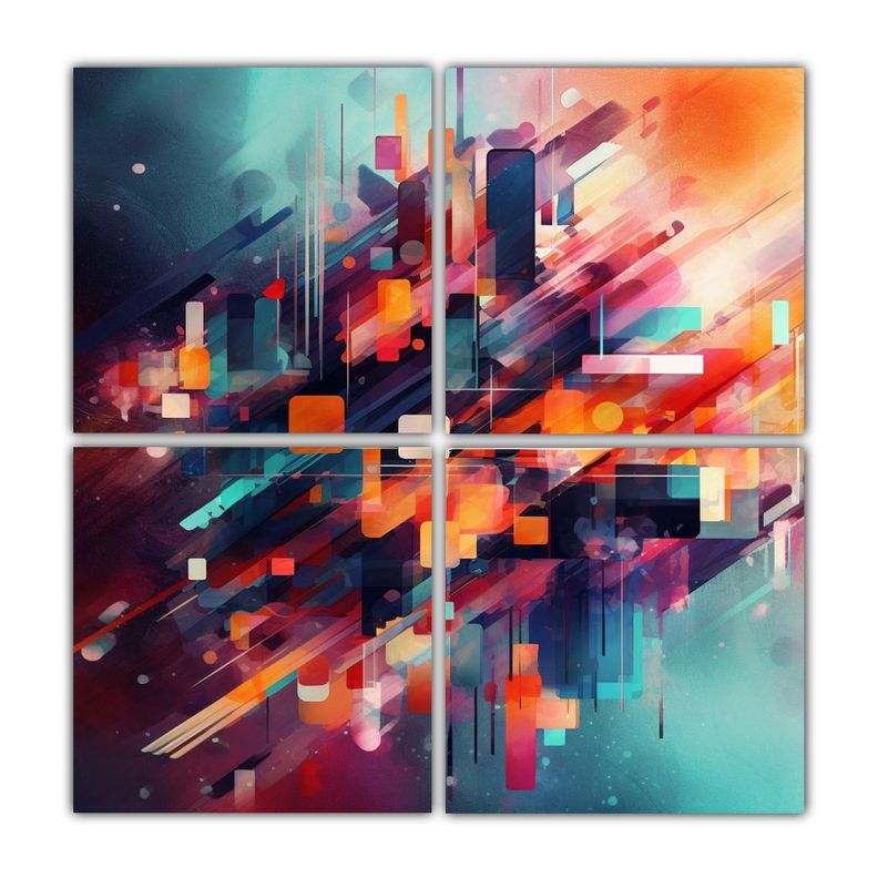 4 Arte De Pared Representacion Digital Dreams 60x60 Cm