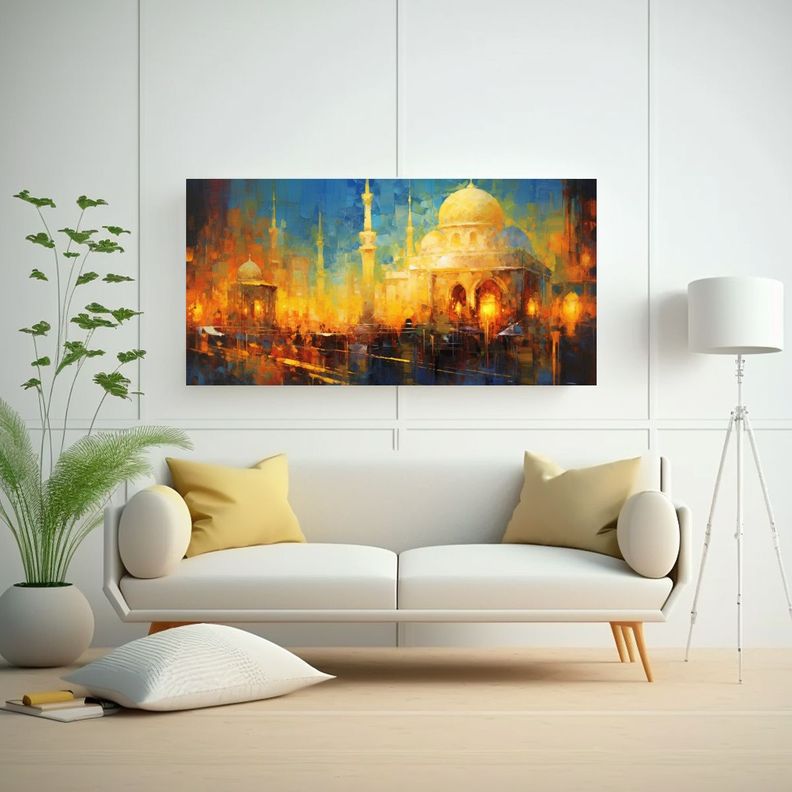 Pintura Al Estilo óleo Horizontal De Hagia 100x50cm-2