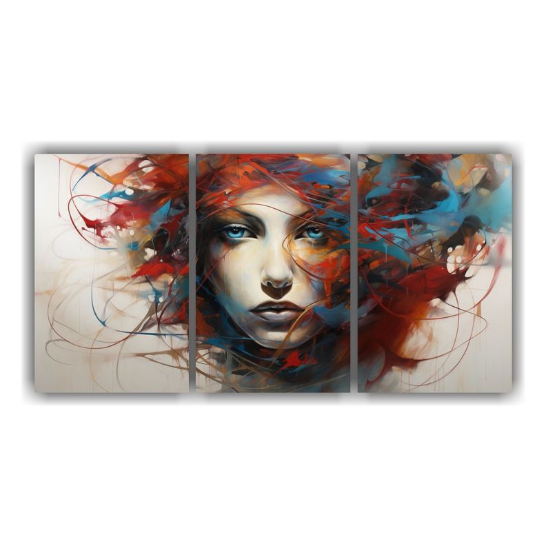 Tres Lienzos De Tela Moderno Para Sala Pintura 60x30 Cm