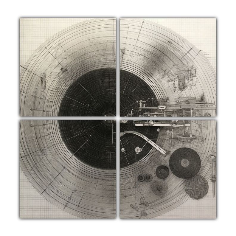 Cuadros Tema Expresividad Dibujo Diagramatico De 100x100 Cm