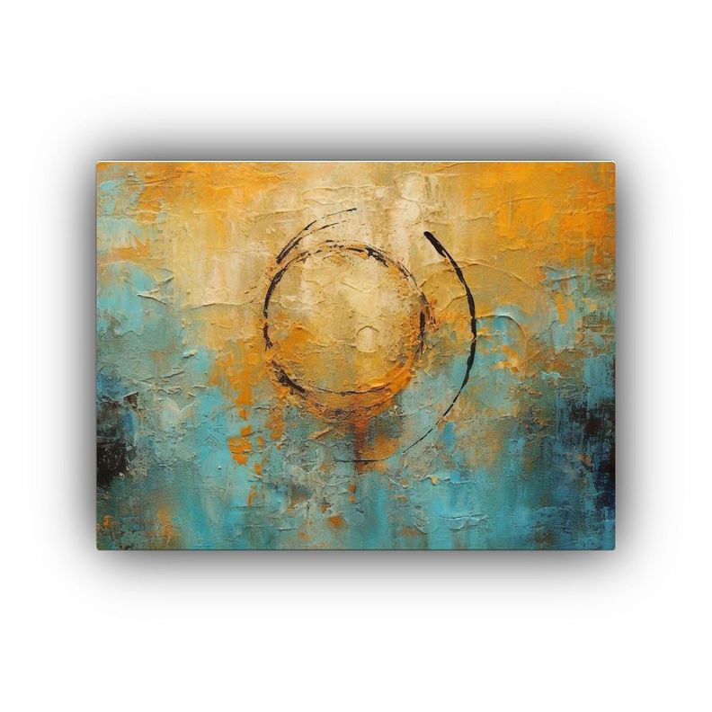 Cuadro Abstracto Multicolor Resalta Textura Decorativa 45x30cm