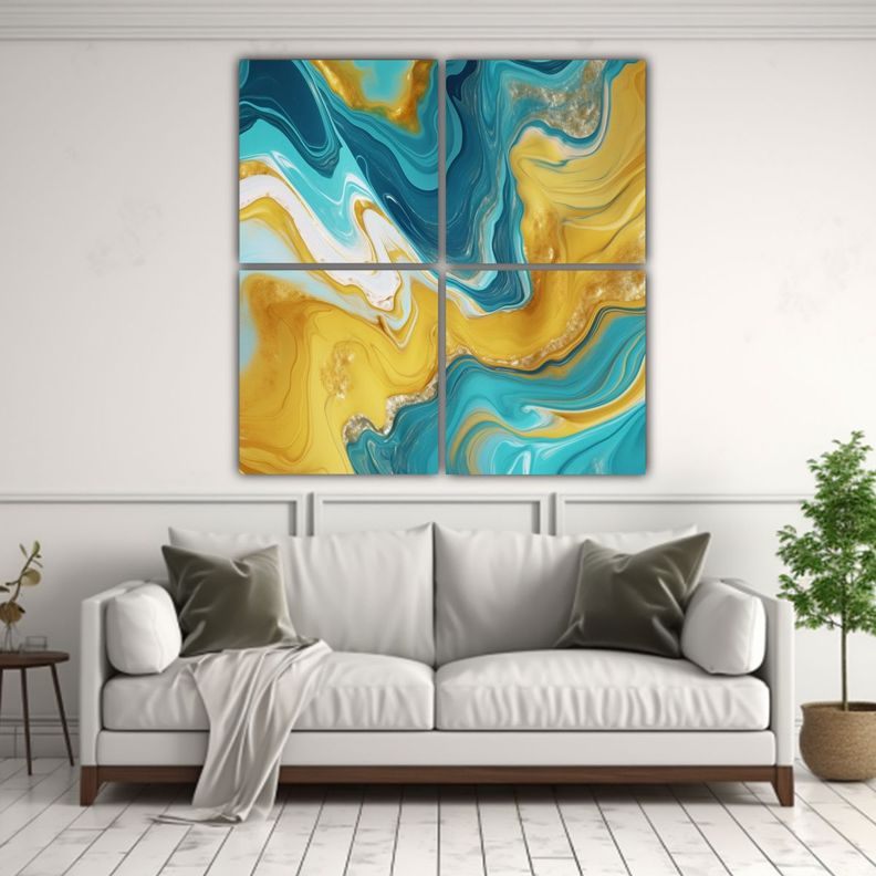 Cuadro De Arte En 3D Con Fondo De Mármol, Color 180x180 Cm-2