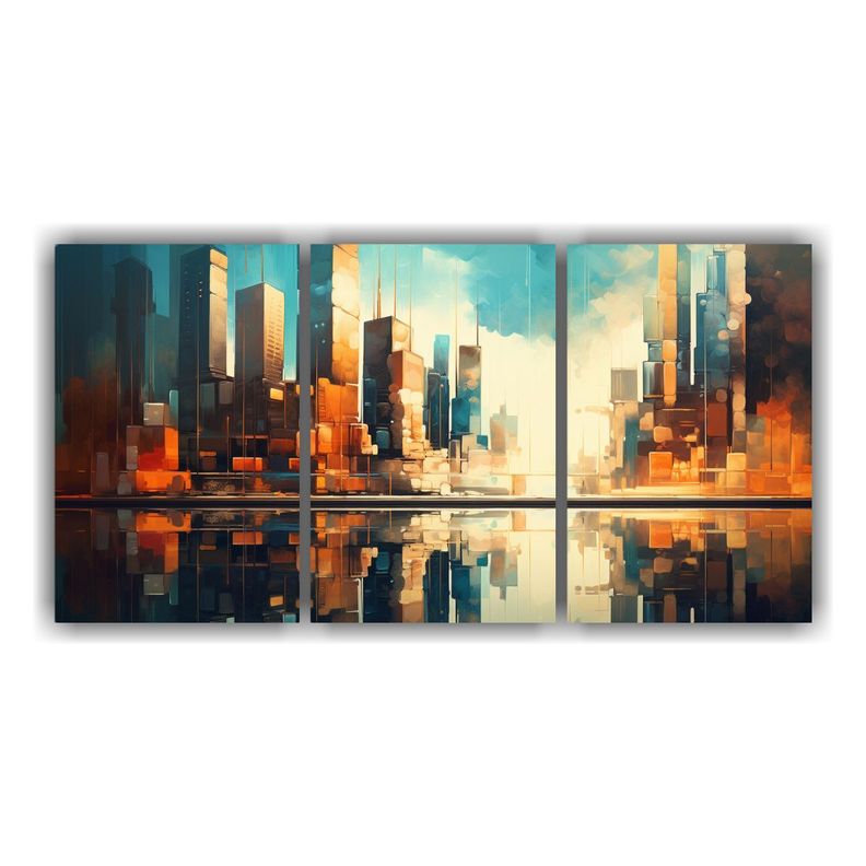 Tres Telas De Bastidor Moderno De Una Pintura 60x30 Cm-0