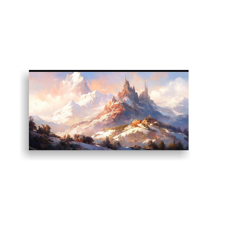 Pintura Abstracta De Colores En Las Montañas Neva 120x60cm-0