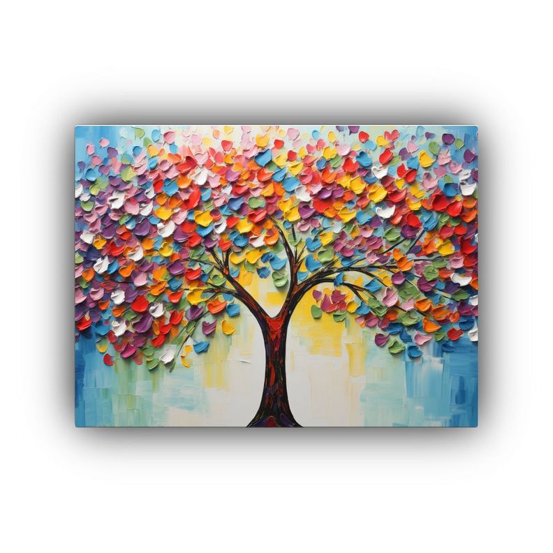 Pintura En Lienzo De Lindas Flores De Tilo Arcoiris Con Est 30x20cm