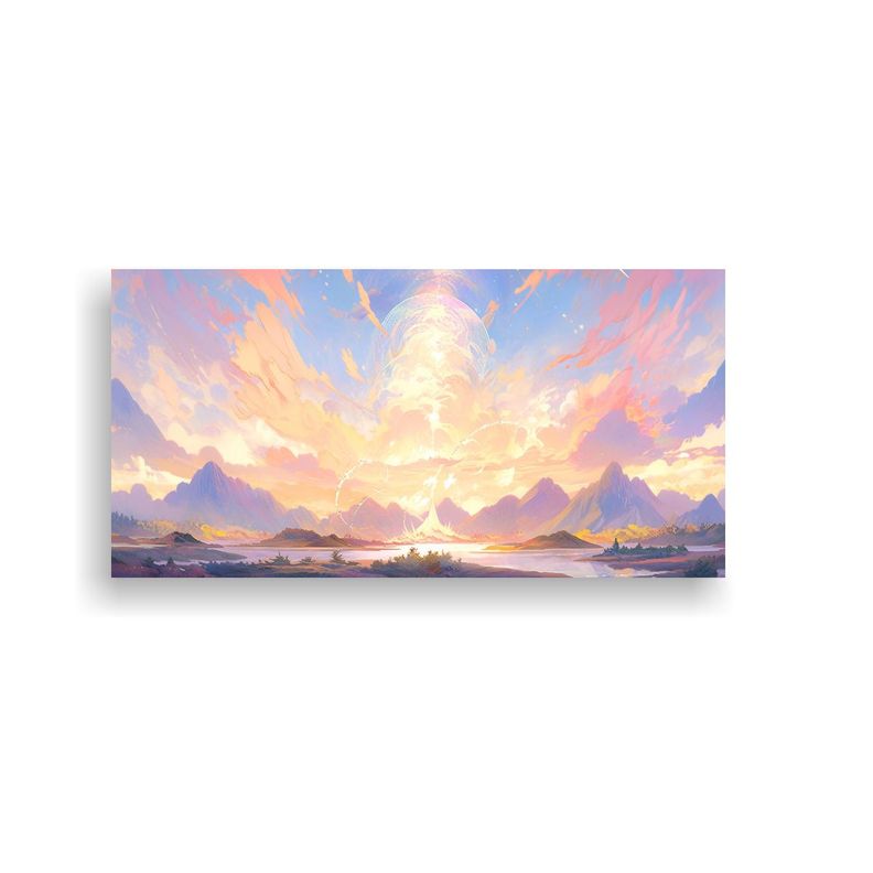 Cuadro Decorativo Abstracto Con Paisaje De Arcoír 40x20cm-0