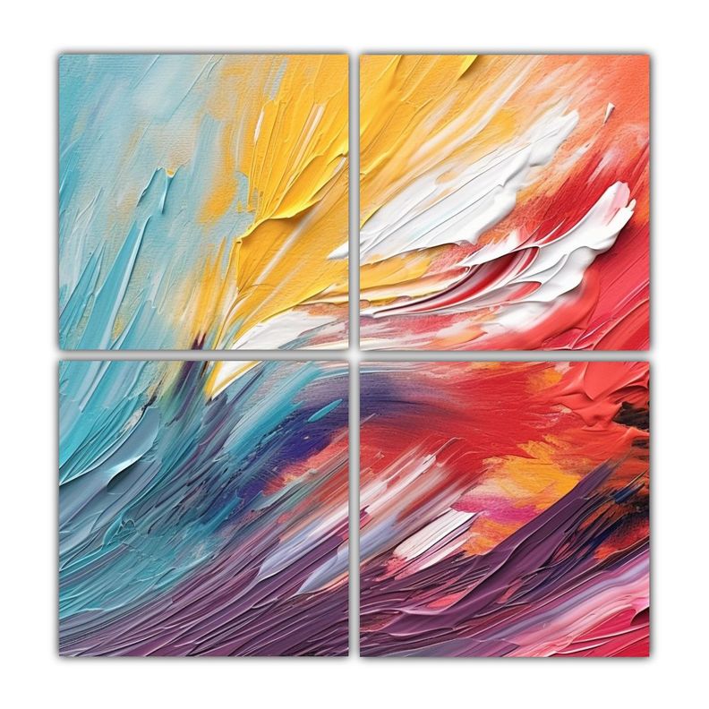 Pinturas Decorativas De Esquema De 4 Pinceladas 100x100 Cm