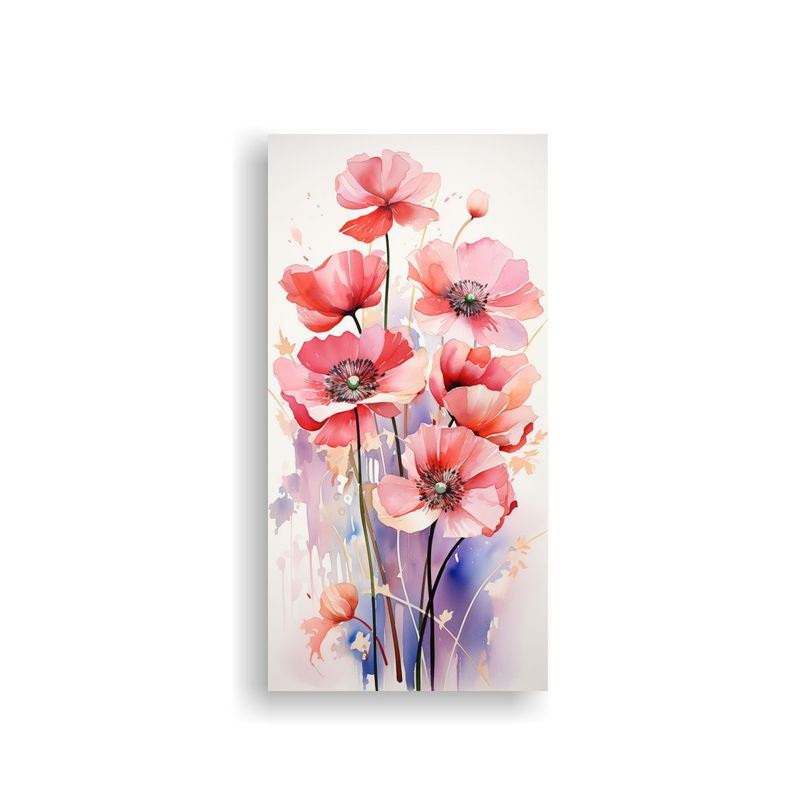Cuadro Equilibrio Visual Flores Amapolas Colores 50x100cm-0