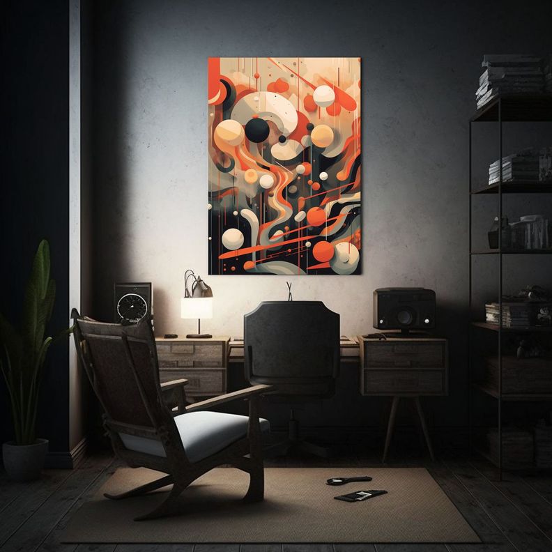 Cuadro Abstracto Estilo 2D Para Decoración De Pared De Lien 80x120cm-2