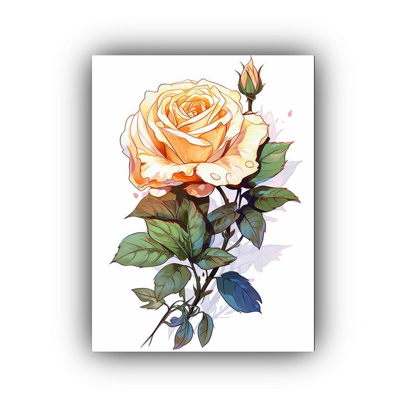 Cuadro Decorativo De Rosas Blancas Y Flores 30x45cm-0