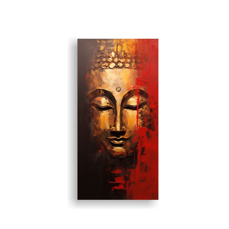 Pintura Decorativa Lienzo Expresión Poder Buda 80x160cm-0