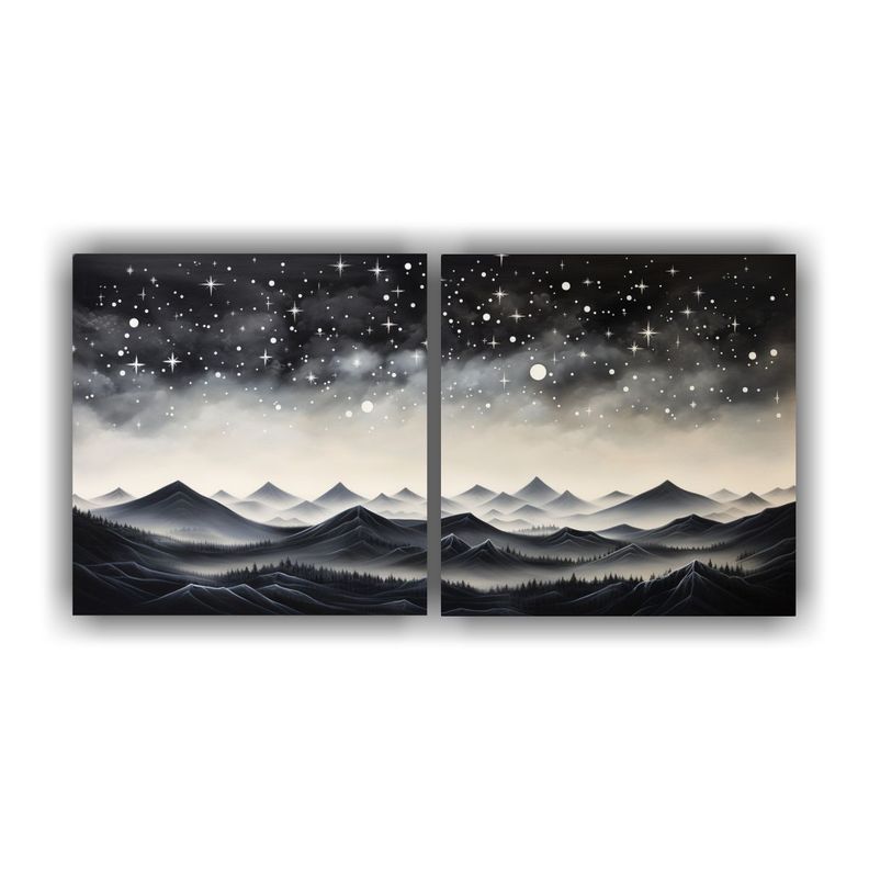 Cuadro Abstracto Rectangular De Paisaje 140x70 Cm