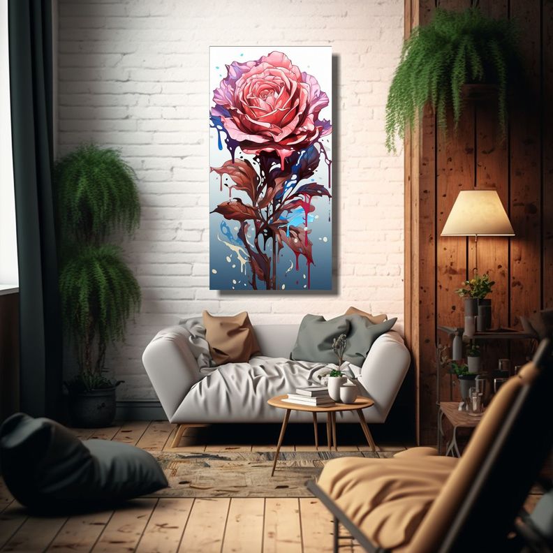 Cuadro Abstracto De Lienzo, Motivo Derritiéndose 60x120cm-2