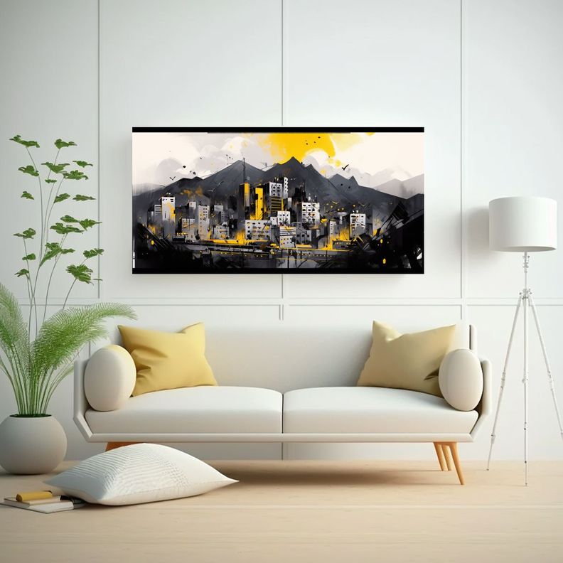 Cuadro Decorativo Abstracto Santiago Chile En Colo 140x70cm-2