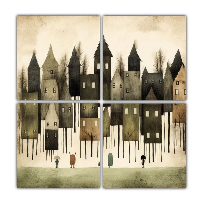 4 Cuadros Creativos De Impacto Visual Para Ninos 40x40 Cm