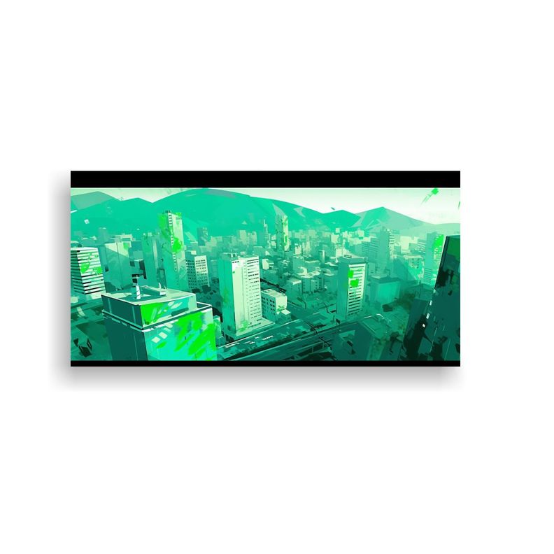 Cuadro Decorativo Juvenil Santiago En Verde Y Turq 160x80cm-0