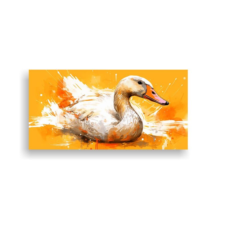 Cuadro Tela Geese Orange Gold Arte Neo Pop 160x80cm-0