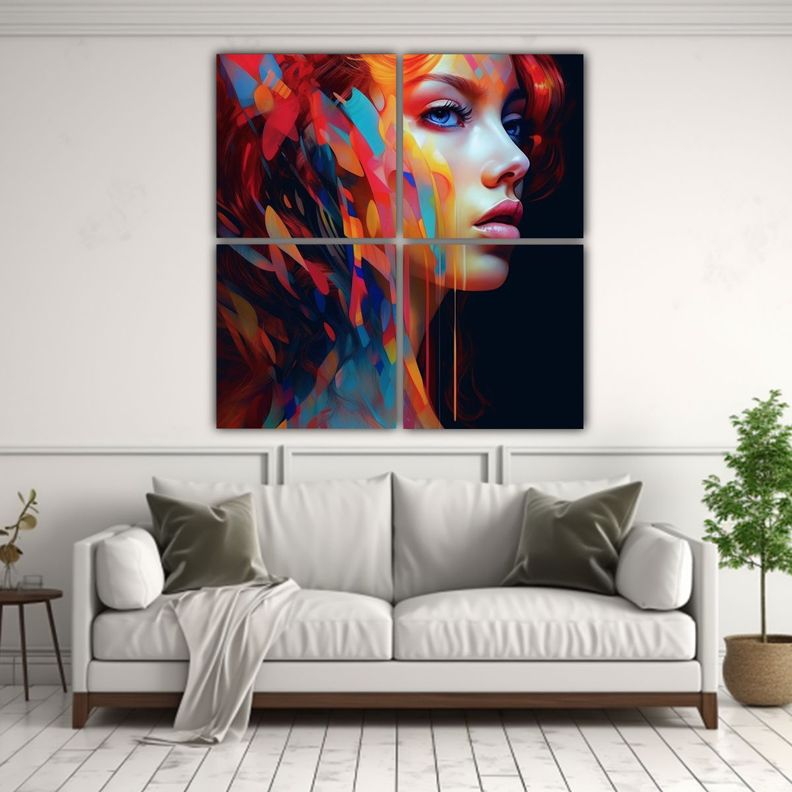 Cuadro Decoración Living: Elegante Quietud 140x140 Cm-2