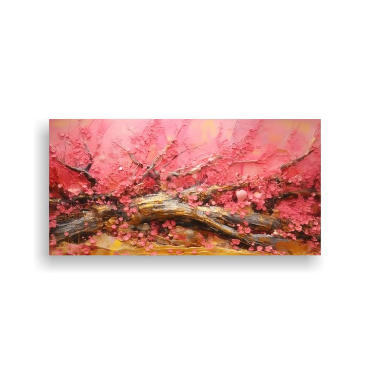 Pintura Al Estilo óleo Japonesa Abstracta 60x30cm-0