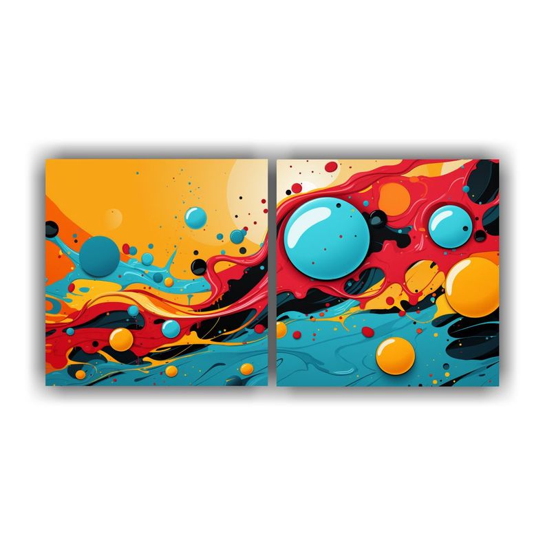 Cuadros Abstractos Intensos Diseño Popart Mobile 60x30 Cm-0