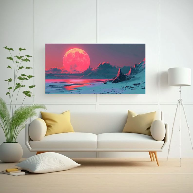 Pintura Decorativa De Arte Futurista En Escena 3D 60x30cm-2