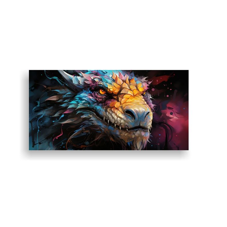 Cuadro Diseño Living Dragón En Colores 40x20cm-0
